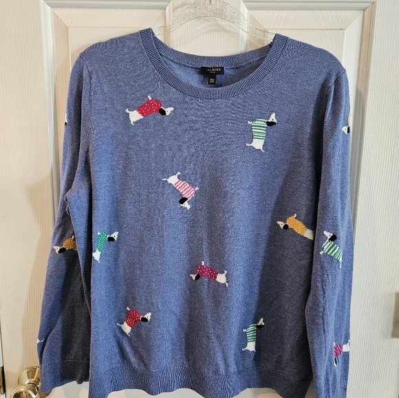 NWOT Talbots petite crewneck- tossed pups - Picture 1 of 7